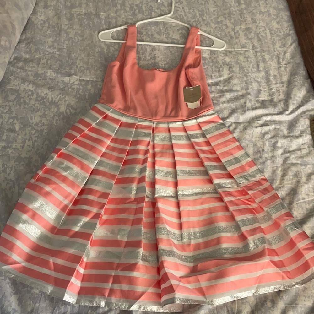 Aidan Mattox coral dress